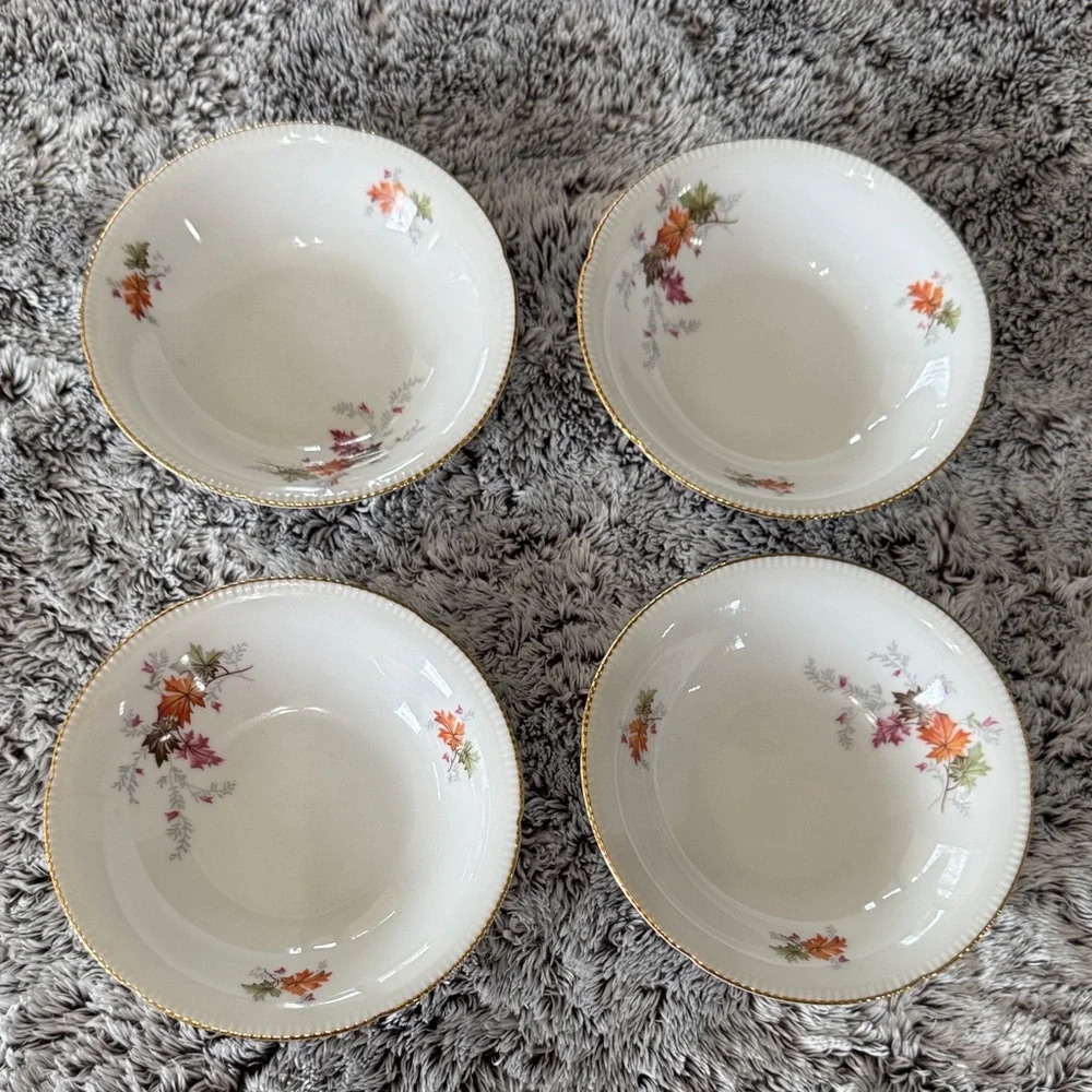 Winterling Bavaria Germany Autumn Leaves Set of 4 Fruit Dessert Bowls 5.5
